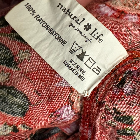 Natural Life Patti Side Slit Maxi Dress Turquoise Orange Mixed Print Medium NWT - Picture 7 of 7